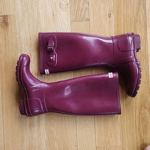 Hunter Tall Wellie Gloss Rain Boots size 37 - Picture 8 of 15
